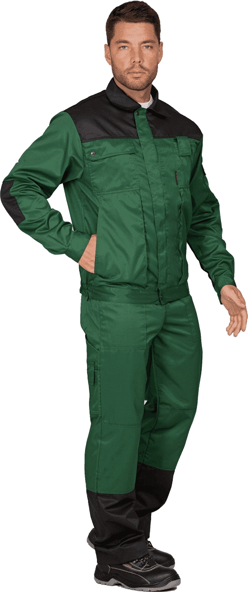 Костюм ТЕХНИК летний, т, зелёный-черный (Куртка+полукомбинезон)