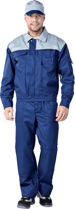 Костюм ТЕХНИК летний, т, синий-серый (Куртка+полукомбинезон)