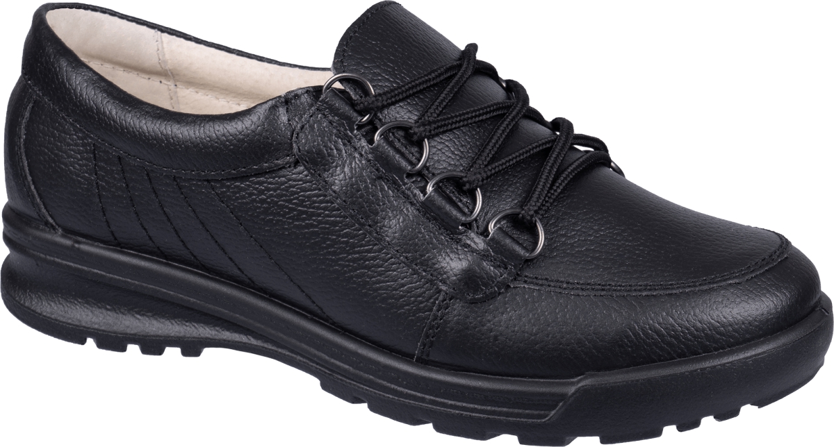 Туфли СВЕТА, женские, кожаные ПУ (черные)