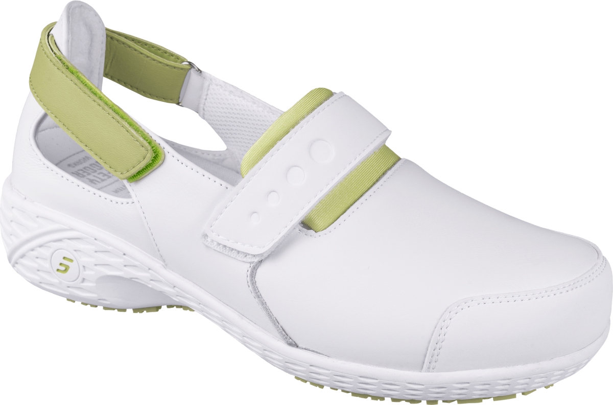 Туфли SAMANTHA , женские, кожаные ЭВА,резина (белый+зеленый,LGN)