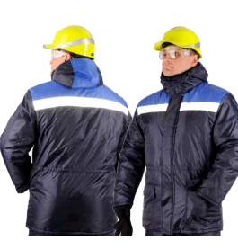 Куртка Балтика-2015 утепленная с СВ полосами синий/василёк