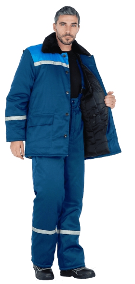 Костюм МЕТЕЛИЦА утепленный (куртка+брюки) цв.т.синий-василёк